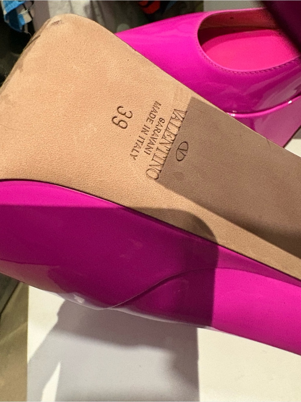 Valentino Fuchsia Patent Platform Pumps with Ankle Strap - Picture 4 of 10